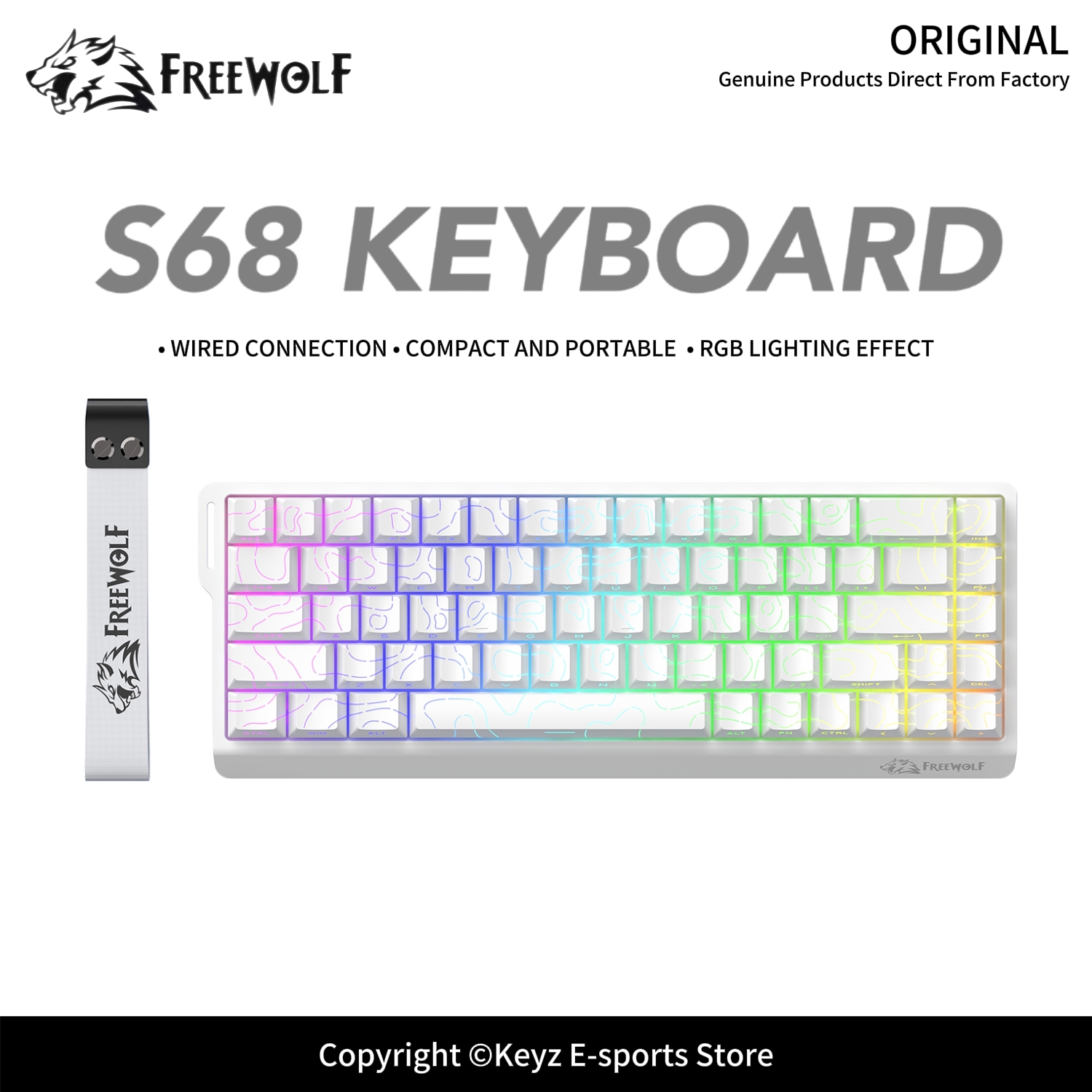 Gaming Keyboard Hand - FREEWOLF S68 Wired Gaming Menbrane Keyboard