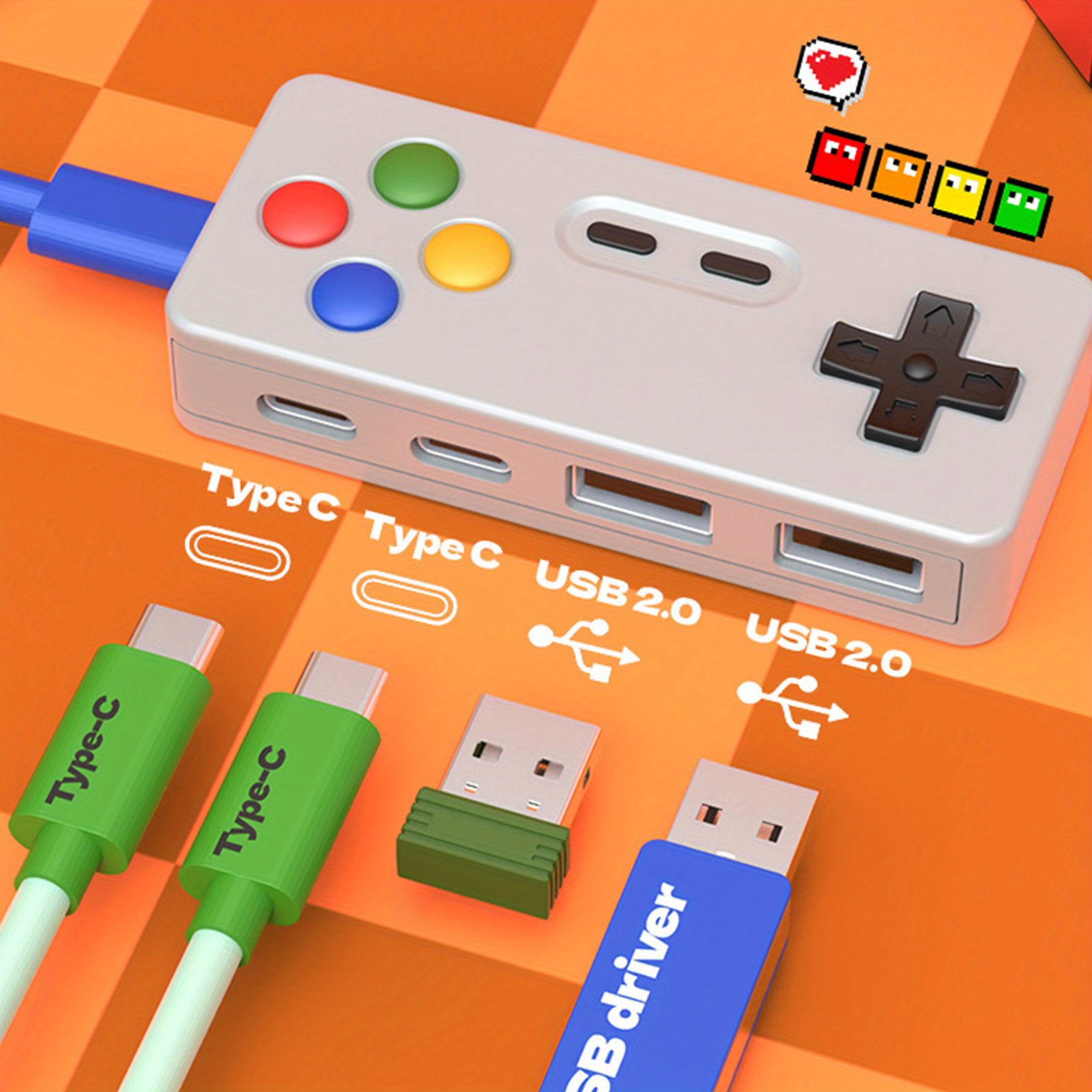1PC Cartoon USB C Extension Ad - Gaming Keyboard Type C recension och pris