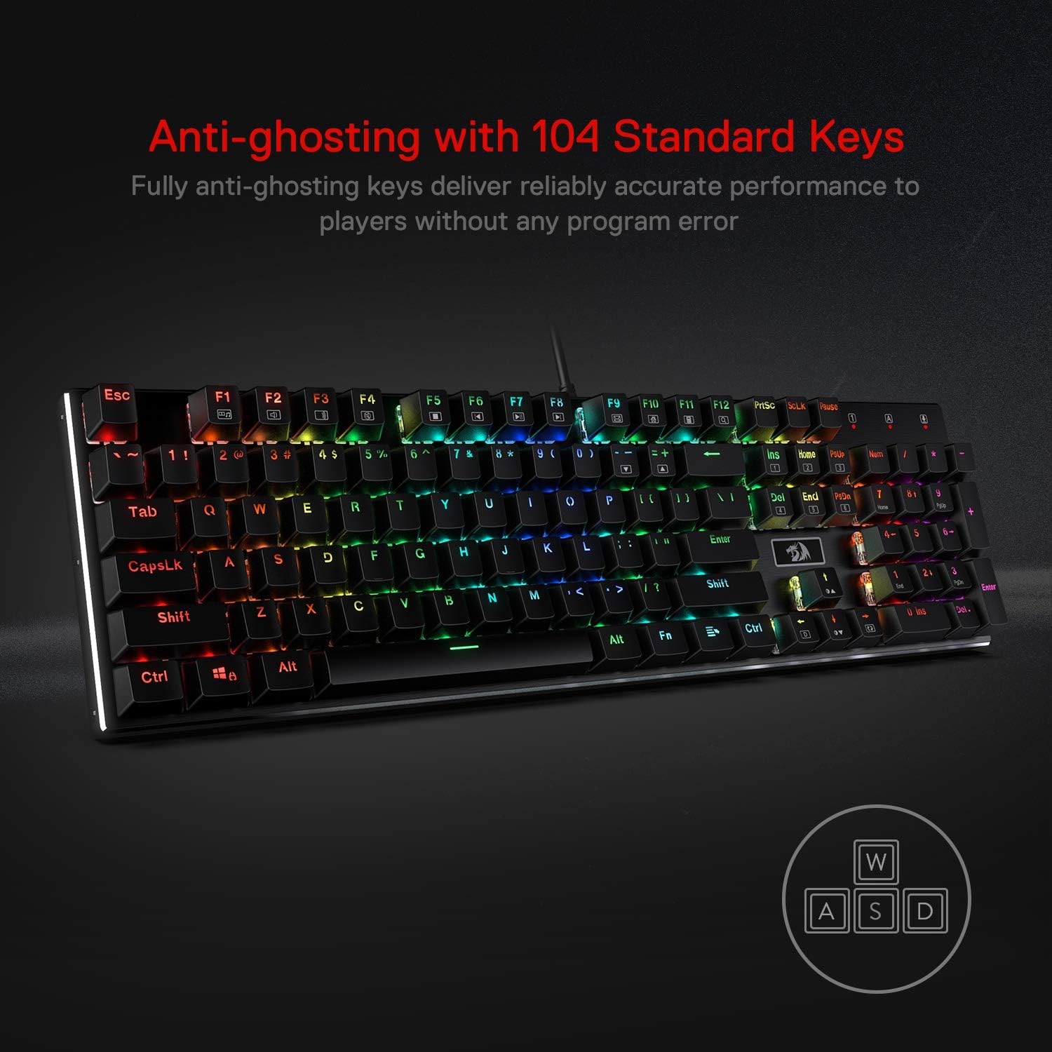 Redragon K556 RGB LED Backlit  - Gaming Keyboard No Noise recension och pris
