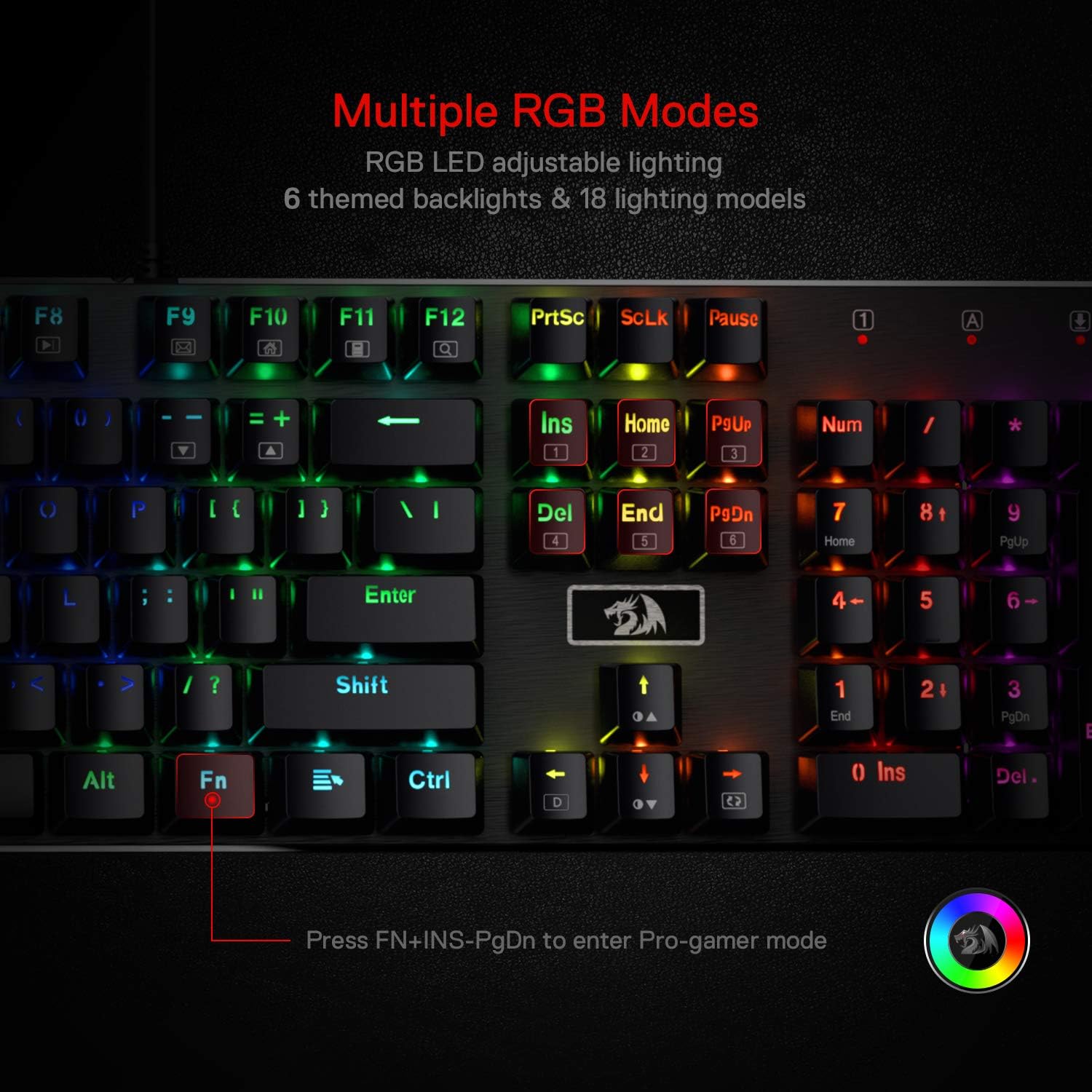 Redragon K556 RGB LED Backlit  - Gaming Keyboard No Noise recension och pris