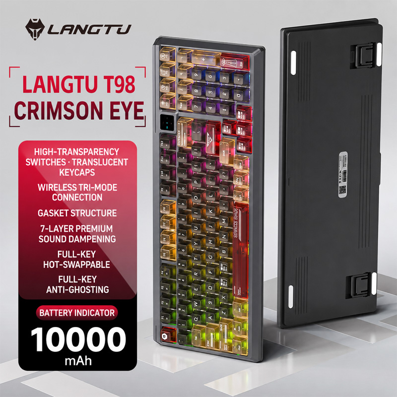 Langtu T98 Tri Mode RGB Custom - Gaming Keyboard Extension recension och pris