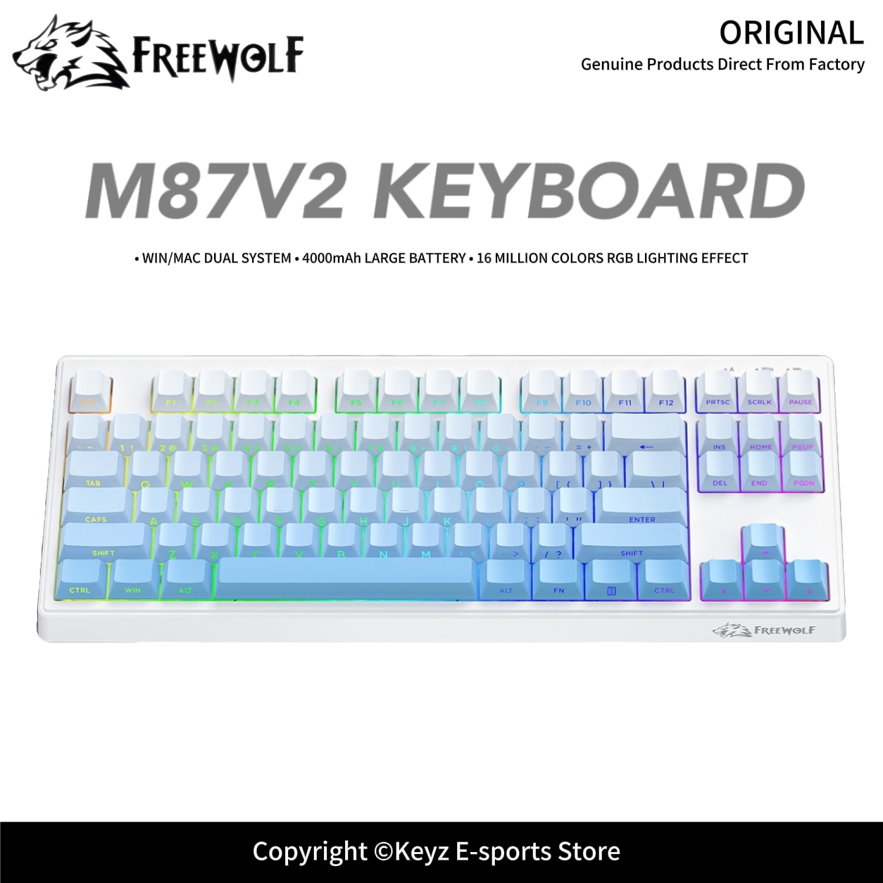Tri-Mode Gaming Keyboard FREEW - Keyboard Gaming Transparent recension och pris