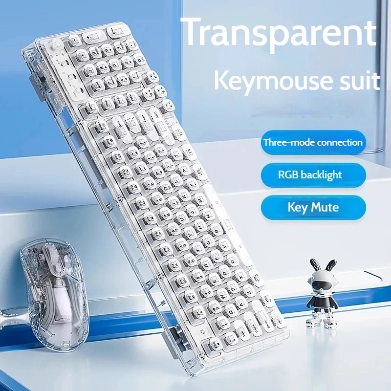 Transparent Ice Crystal Wirele - Keyboard Gaming Transparent recension och pris