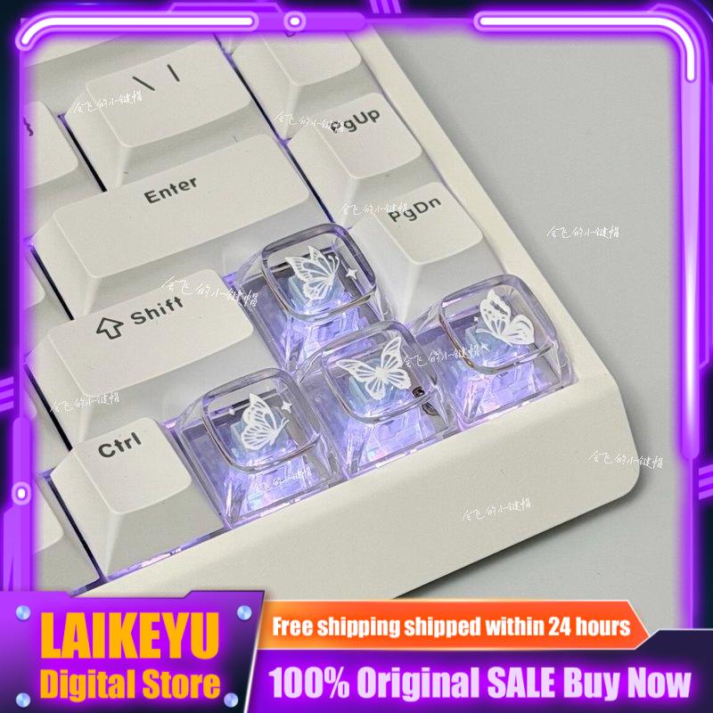 Transparent Butterfly Themed K - Keyboard Gaming Transparent recension och pris