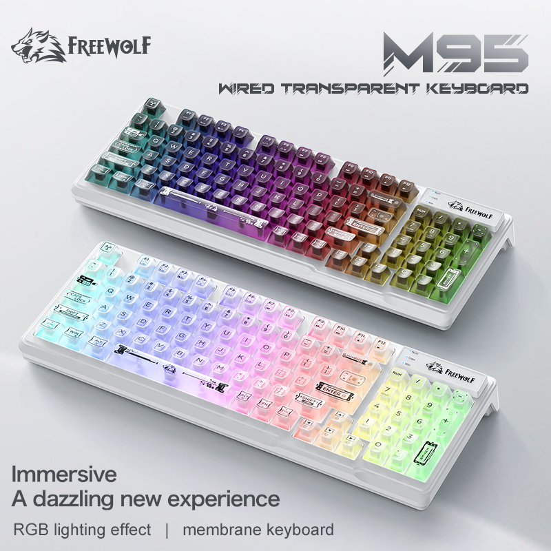Wired RGB Transparent Keyboard - Keyboard Gaming Transparent recension och pris
