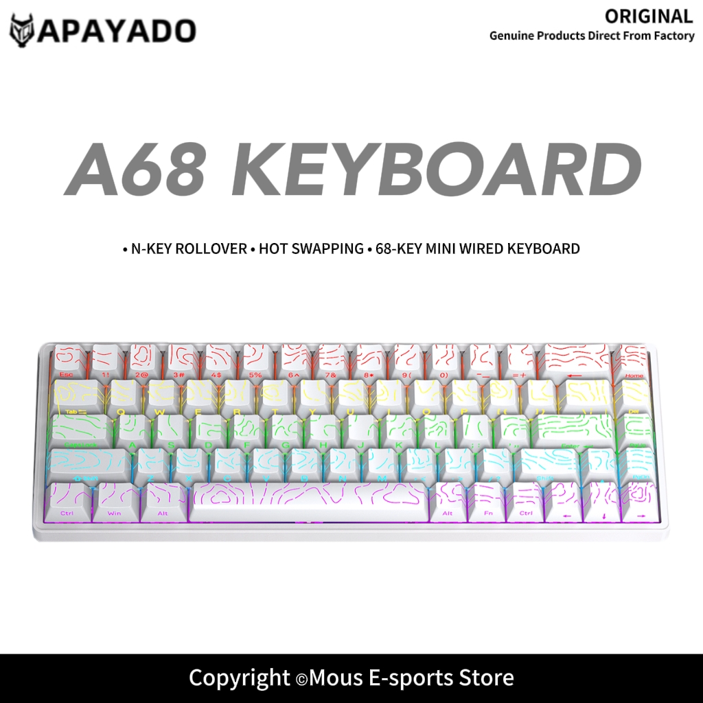 APAYADO A68 Wired Mechanical K - Gaming Keyboard Bundle recension och pris