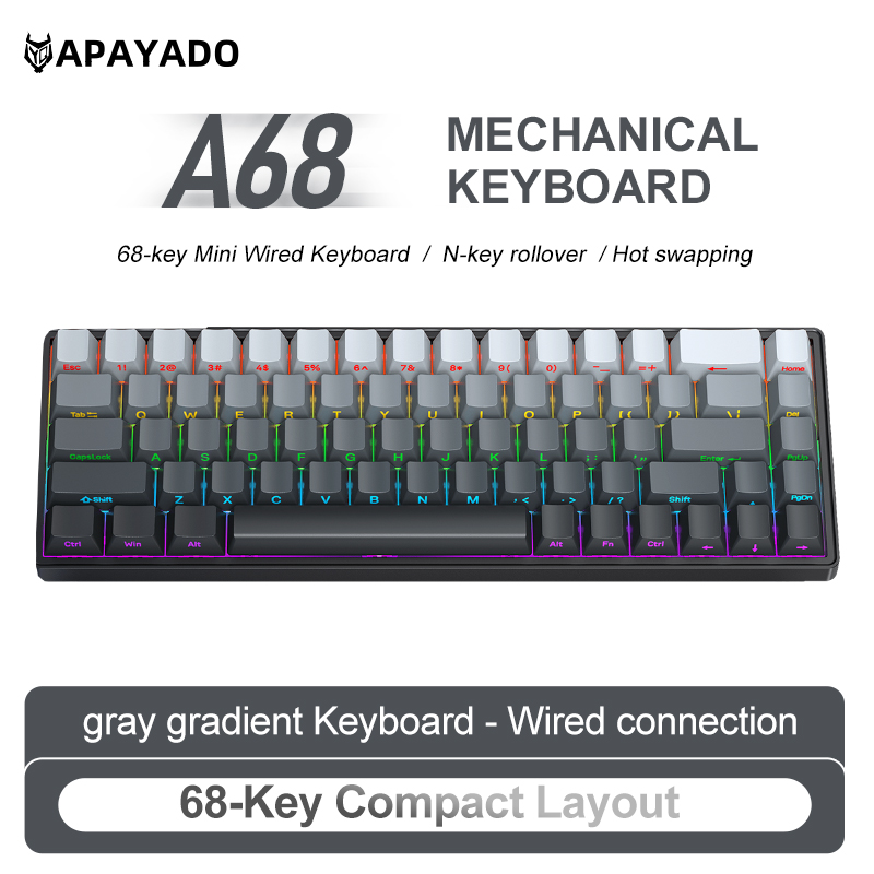 APAYADO A68 Wired Mechanical K - Gaming Keyboard Bundle recension och pris