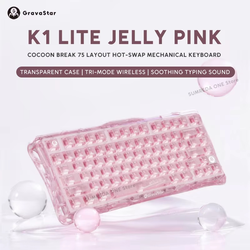 K1 LITE JELLY PINK Mechanical  - Keyboard Gaming Transparent recension och pris